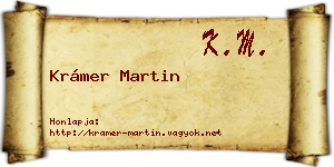 Krámer Martin névjegykártya