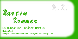 martin kramer business card