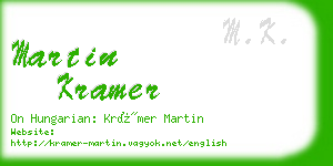 martin kramer business card